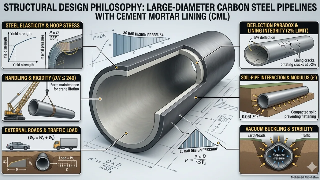 Carbon Steel Pipeline with Cement Mortar Lining