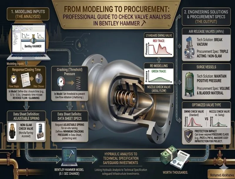 Check Valve Analysis in Bentley HAMMER