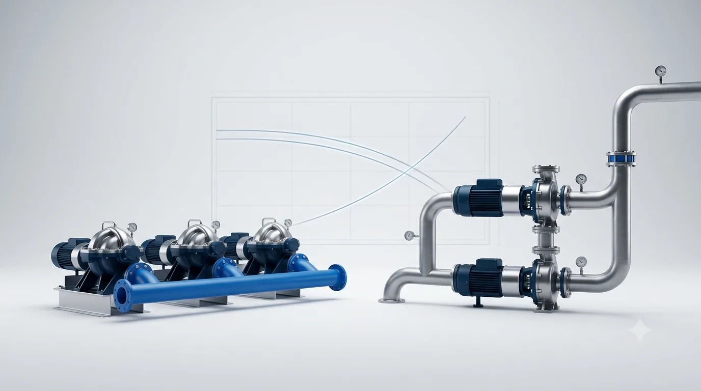Parallel and series pump operation and staging