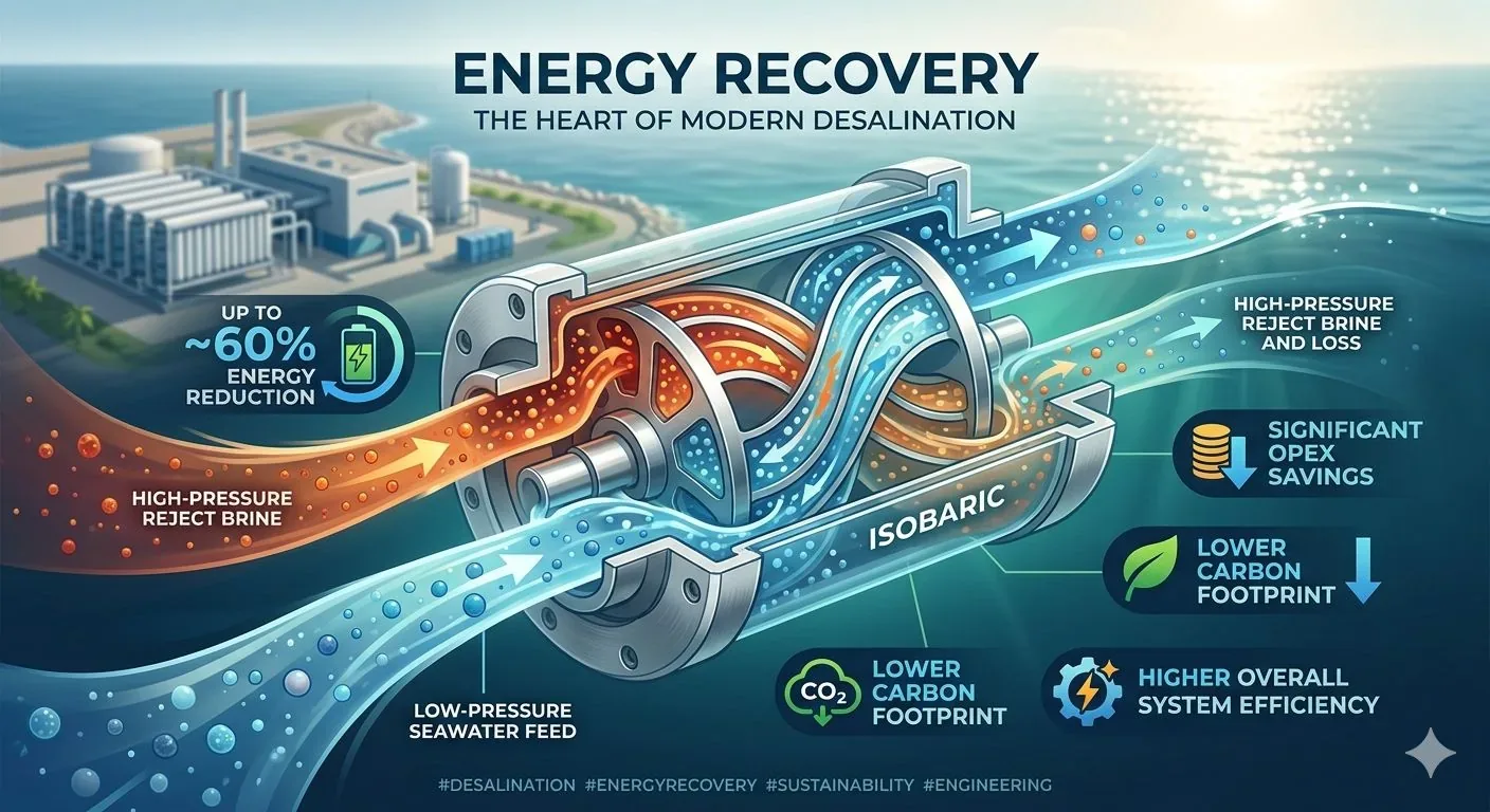 PX pressure exchanger energy recovery in SWRO desalination