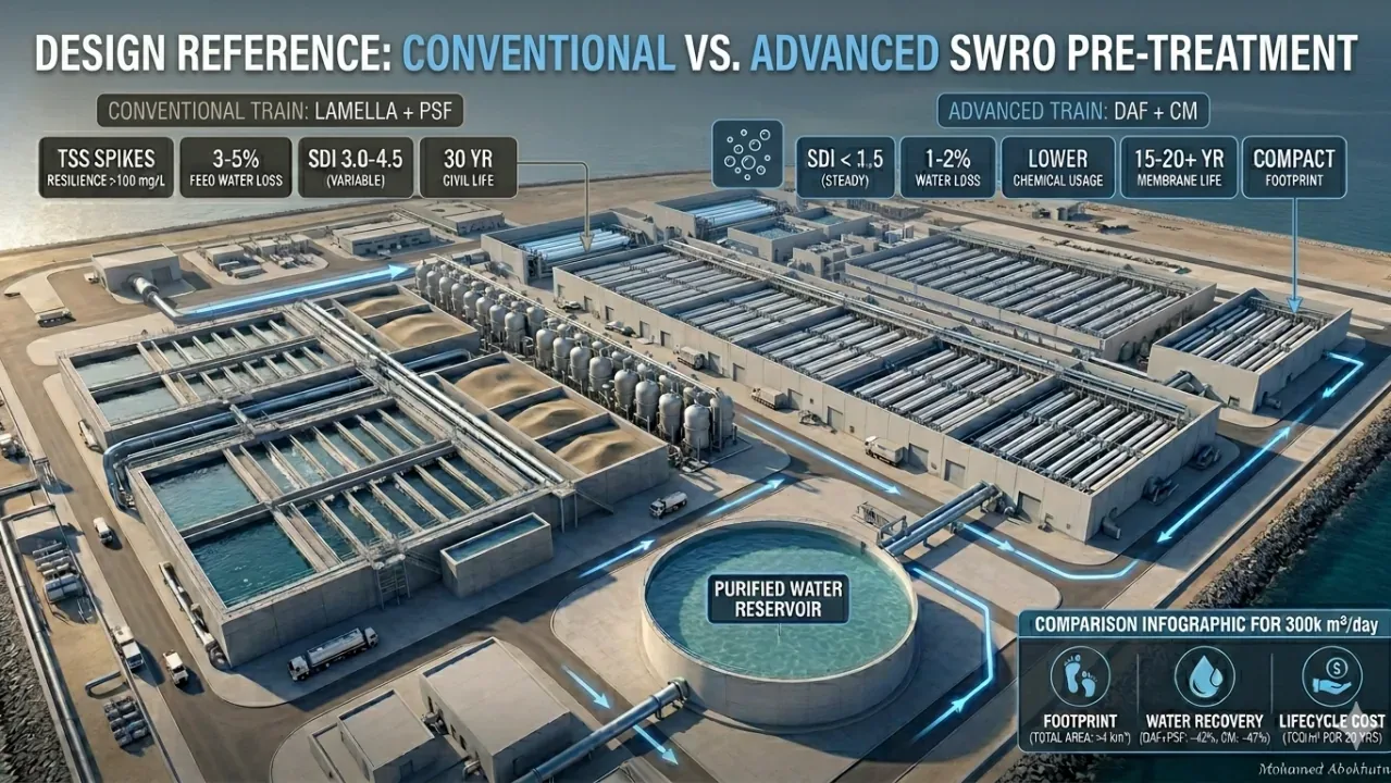 SWRO pre-treatment dilemma: lamella PSF vs UF ceramic membranes