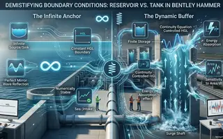 Reservoir vs Tank Boundary Conditions in Bentley HAMMER